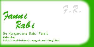 fanni rabi business card